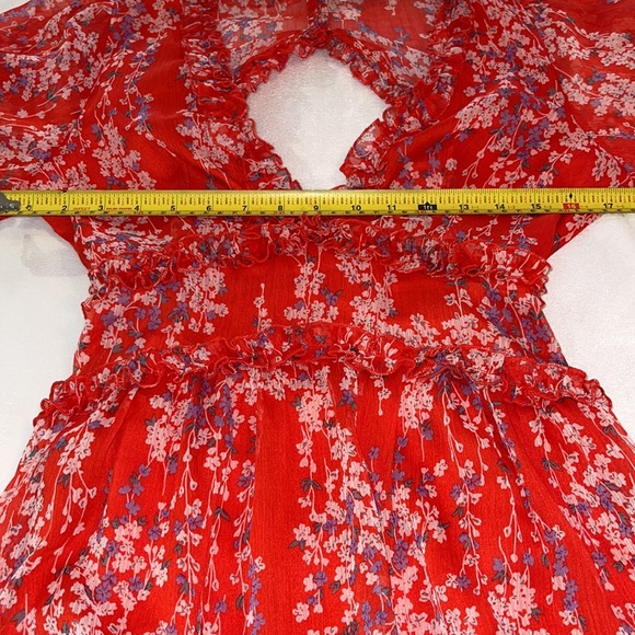 Saints Secrets Women’s Open Back Ruffled Ditzy Print Mini Dress Size Small - Picture 9 of 16